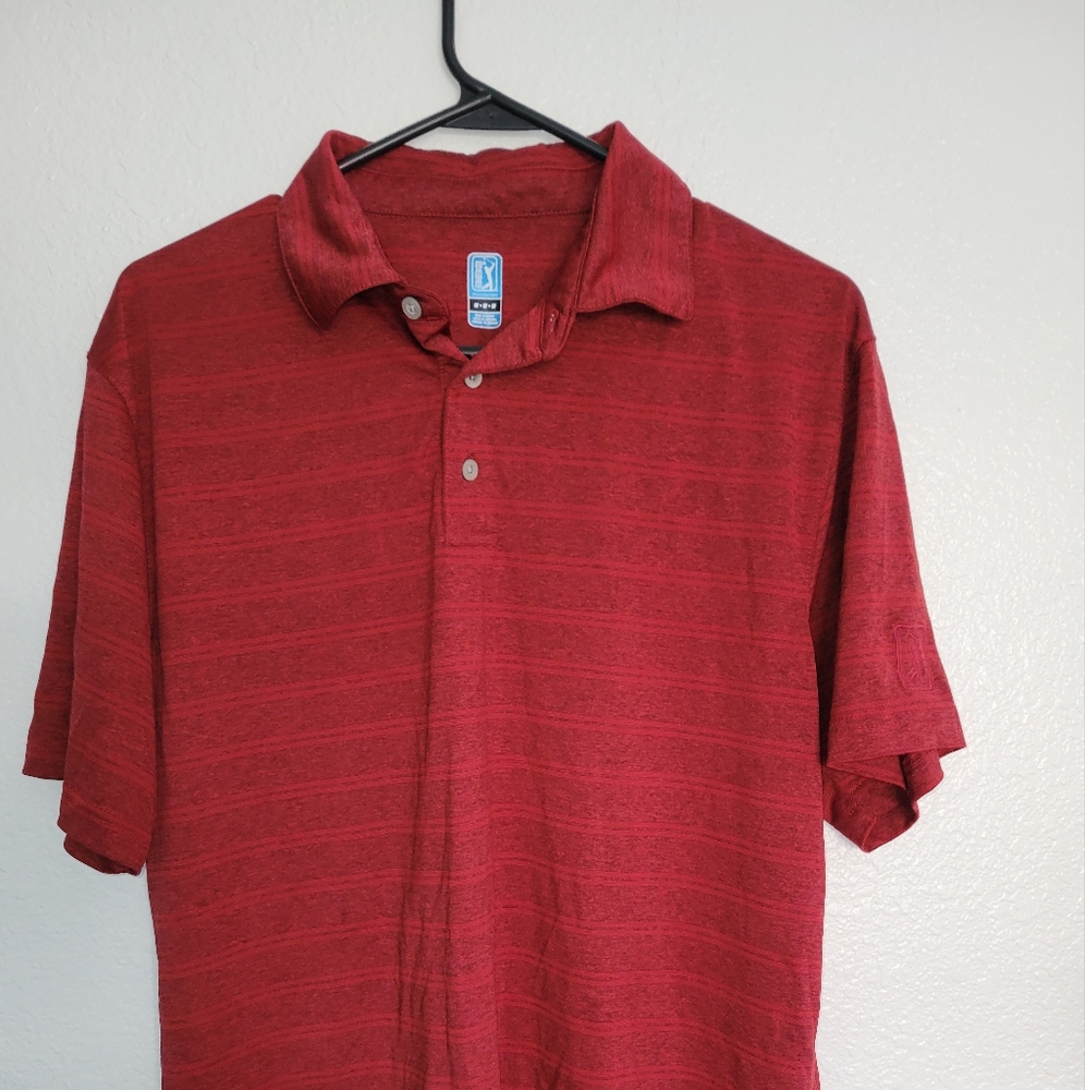 Mens PGA tour golf polo sz M red